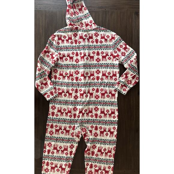 Hanna Andersson Fleece One Piece Jumpsuit Pajamas S/M Dear Deer Marshmallow - Picture 5 of 11